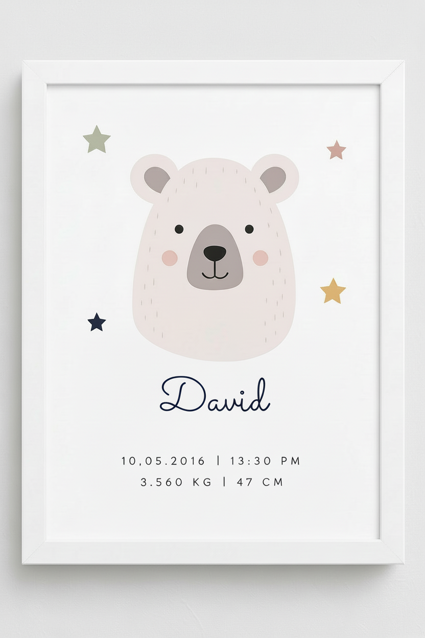 Cuadro personalizado de nacimiento | Regalo para bebé
