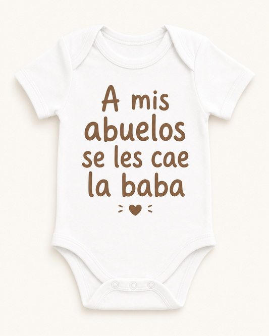Body personalizado para bebés · A mis abuelos se les cae la baba
