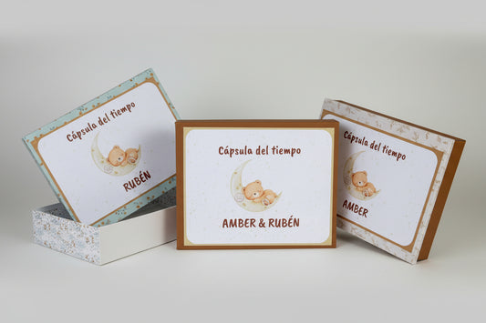 Cápsula del tiempo para bebé personalizada | Recuerdos de nacimiento y primeros años