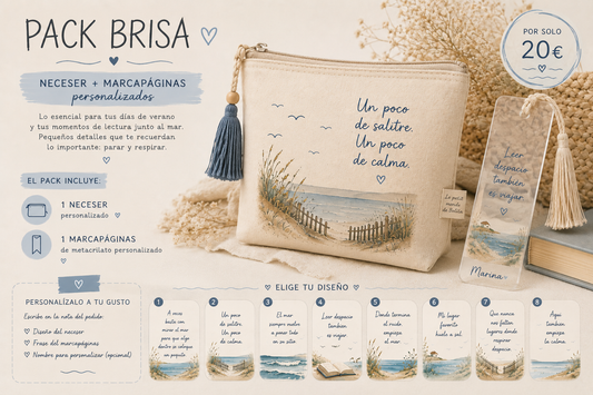 Pack Brisa | Neceser + Marcapáginas personalizados