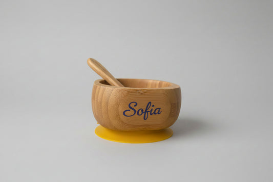 Bowl bebé personalizado con nombre en bamboo | Regalo eco