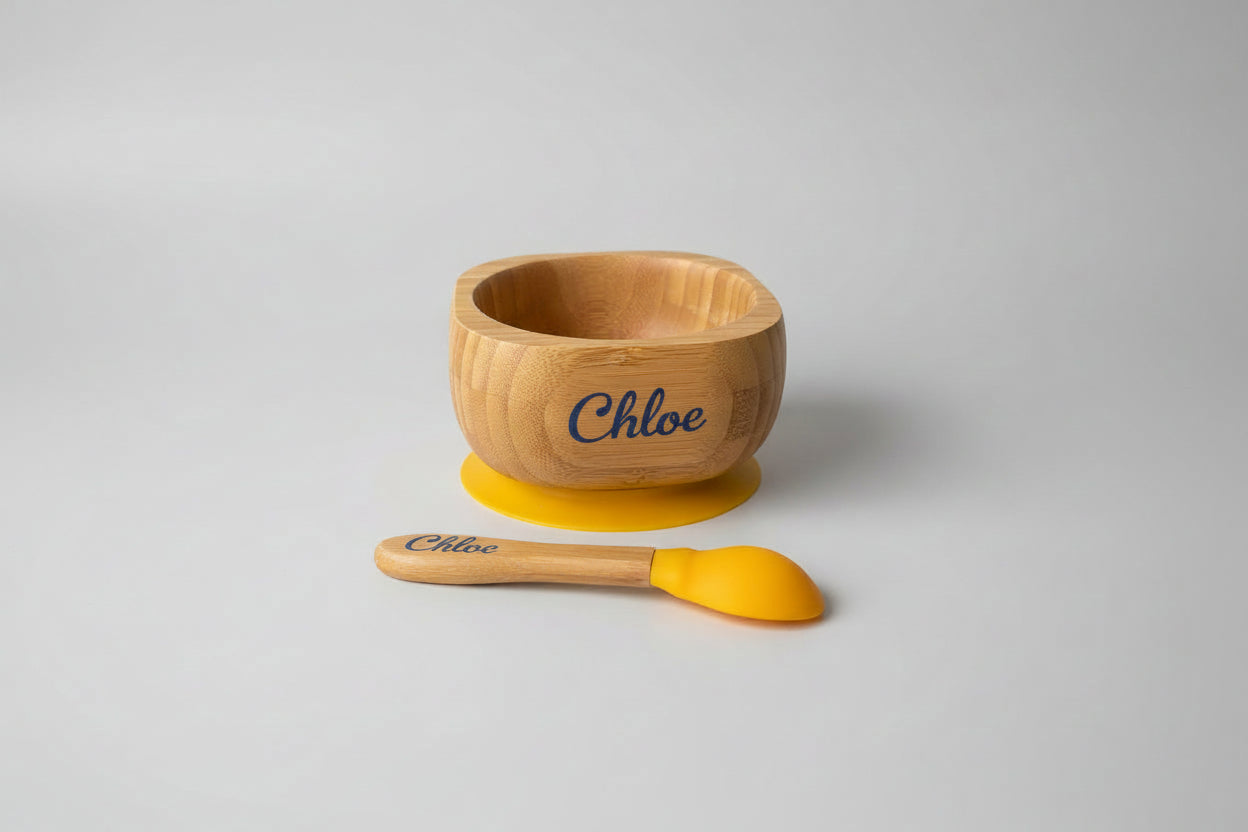 Bowl bebé personalizado con nombre en bamboo | Regalo eco