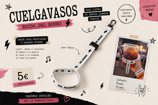 Lanyard portavasos personalizado para festivales | Ruido del Bueno