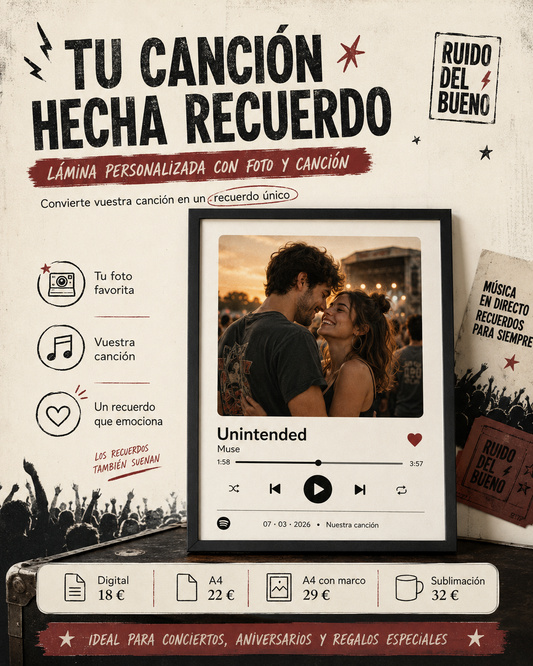 Lámina personalizada con foto y canción | Ruido del Bueno