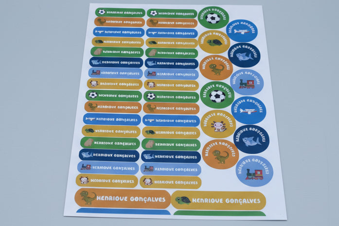 Etiquetas escolares personalizadas